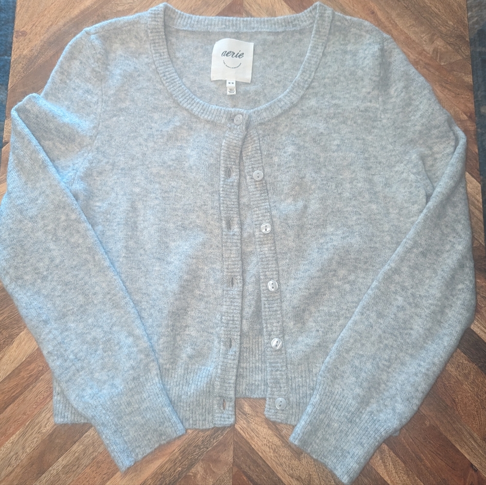 Aerie Cardigan Heather Gray M